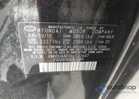 2010 Hyundai Elantra Blue/Gls/Se из США, поврежденный, VIN KMHDU4AD0AU132647